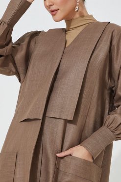 moi072215 3 Brown Cotton Abaya