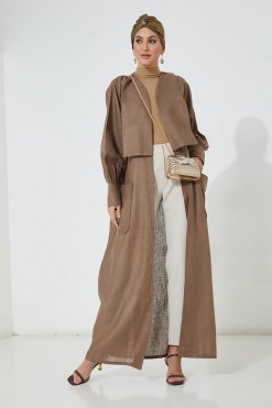 moi072215 4 Brown Cotton Abaya
