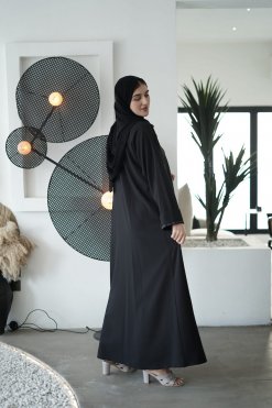 HAZ220005 7 FUADA Black Abaya