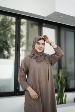 HAZ230009 8 BAREEZE Barbie Crepe Abaya
