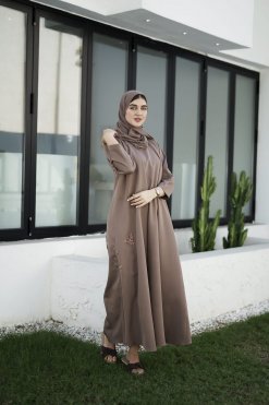 HAZ230009 7 BAREEZE Barbie Crepe Abaya