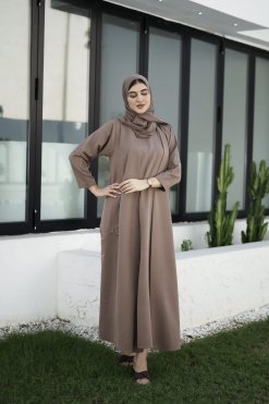 HAZ230009 6 BAREEZE Barbie Crepe Abaya