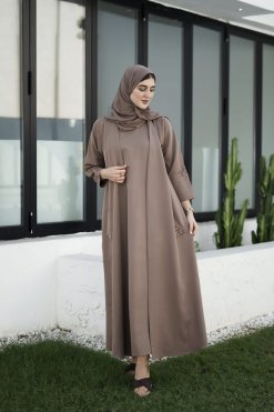 HAZ230009 5 BAREEZE Barbie Crepe Abaya