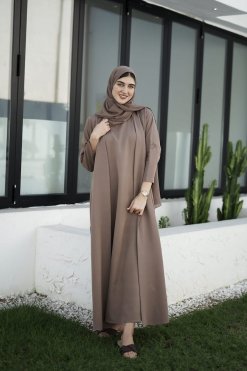 HAZ230009 4 BAREEZE Barbie Crepe Abaya