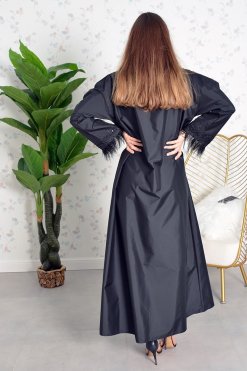 3821 6 Beads embellished abaya coat style abaya