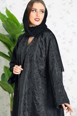 3811 6 Embroidered abaya with sequin embellishments