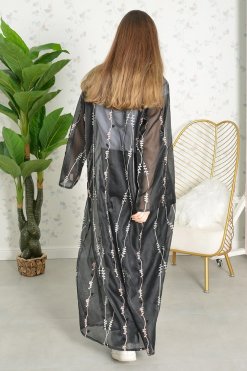 3792 7 Sheer embroidered abaya