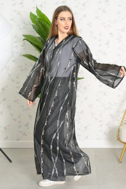 Sheer embroidered abaya