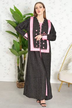 Coat style abaya with inner