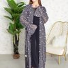 3764 2 Self printed Bisht with inner