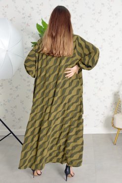 3752 6 Layered Organza abaya with inner