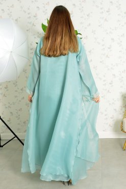 3750 6 Layered Organza abaya with inner
