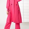 Pink Mid Length Barbie Crepe Trench Coat Set