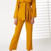 Yellow Barbie Crepe Fabric Blazer and Pants Set