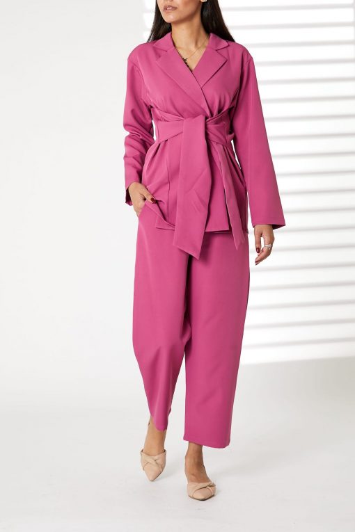 Pink Barbie Crepe Fabric Blazer and Pants Set