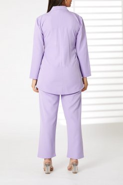 MOIRRTW2304 3 Lavender Barbie Crepe Fabric Blazer and Pants Set