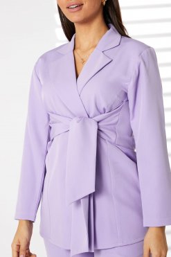 MOIRRTW2304 2 Lavender Barbie Crepe Fabric Blazer and Pants Set