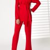 Red Barbie Crepe Fabric Blazer and Pants Set