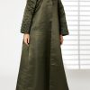 MOIRR23105 1 Green Bridal Satin Embroidery on sleeves With Mandarin Collar