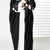 MOIRR23103 Harir Maqsood Black Bisht Geometrical Embroidery Abaya