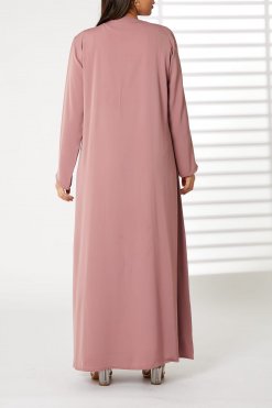 MOIRR2399 3 Maroon Nida Embroidered Open Abaya