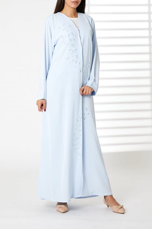 Blue Nida Embellished Abaya