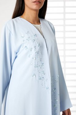 MOIRR2395 2 Blue Nida Embellished Abaya