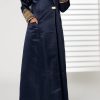 MOIRR2341 1 Navy Lapel Collar Bridal Satin Pocket Abaya
