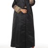Black Lapel Collar  Bridal Satin Pocket Abaya
