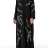عباية نيدا سوداء مطرزة 9 MOIRR2326 Black Nida Embroidered Abaya