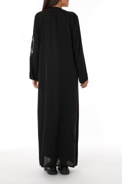MOIRR2326 3 Black Nida Embroidered Abaya