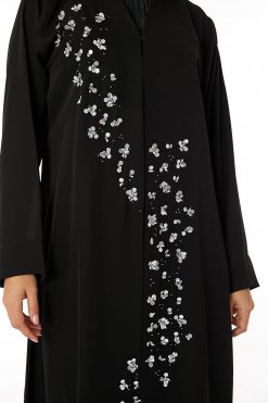 MOIRR2324 2 Black Nida Embellished Abaya