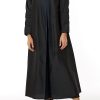 MOIRR2318 Black Taffeta Abaya Highlighted with Blue Color