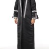 MOIRR2305 Black Bridal Satin Abaya