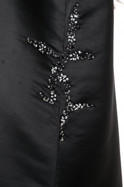 MOIRR2304 2 Black Bridal Satin Embroidered Abaya