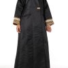 Black Bridal Satin Abaya with Attractive lace on sleeves