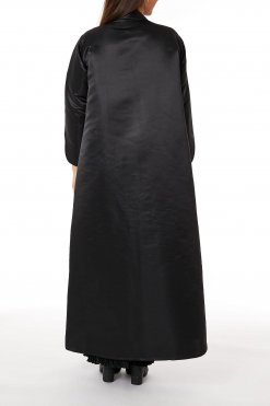 MOIRR2301 3 Black Bridal Satin Embroidered Abaya