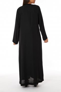 MOIRR2325 3 Black Nida Embroidered Abaya