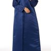 MOIRR2338 Navy Bridal Satin Embroidered with Mandarin Collar