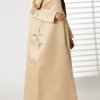 MOIRR2351 Peach Bridal Satin Embroidered Abaya
