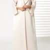 Pink Bridal Satin Snap-button Embellished Abaya