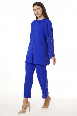 MOI0623091 1 Royal Blue Zoom Top and Pants Set