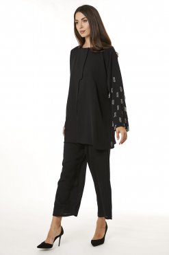 MOI0623109 1 Black Zoom Top and Pants Set