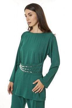 MOI0623095 2 Green Zoom Top and Pants Set