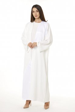 MOI0623111 1 White Rotana Shimmer Hand Embellished Abaya