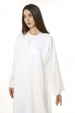 MOI0623111 2 White Rotana Shimmer Hand Embellished Abaya