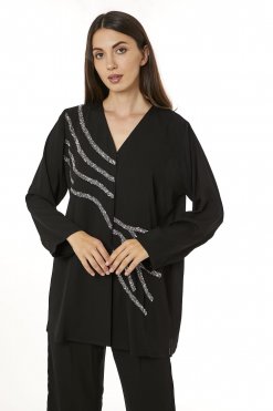 MOI0623101 2 Black Zoom Top and Pants Set