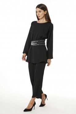 MOI0623107 1 Black Zoom Top and Pants Set