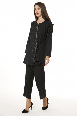 MOI0623103 1 Black Zoom Top and Pants Set