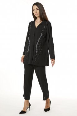 MOI0623102 1 Black Zoom Top and Pants Set